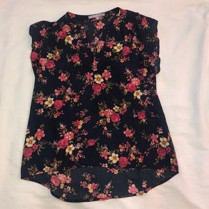 Sleeveless Floral Print Blouse